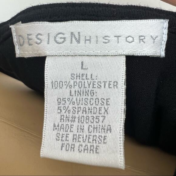 Design History LARGE Black Eyelet Lace Cold Shoulder Shift Midi Dress - Picture 5 of 5